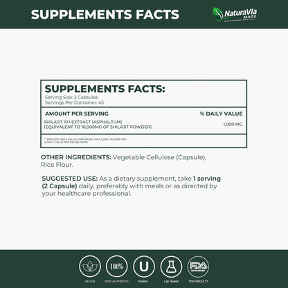 NaturaVia Made Shilajit Vitality Capsules