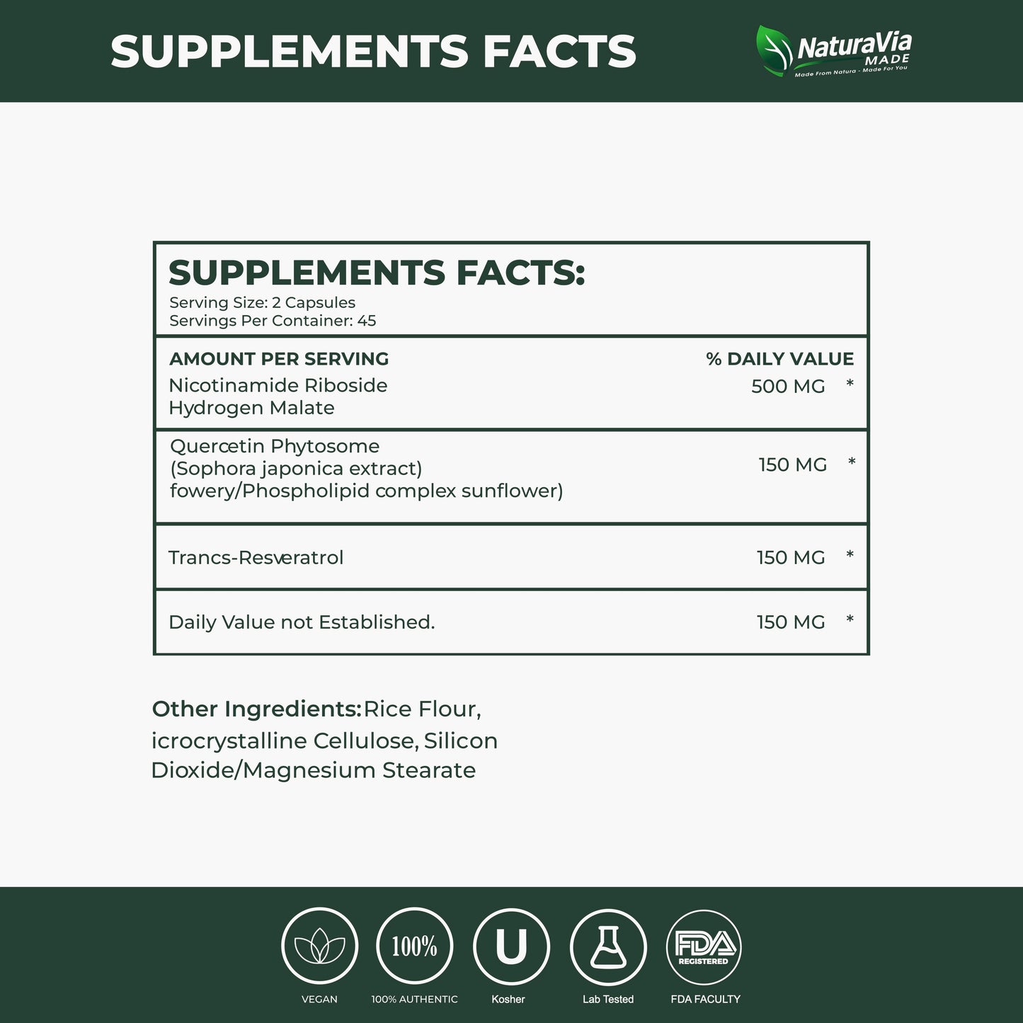 NaturaVia NAD+ Advanced Complex