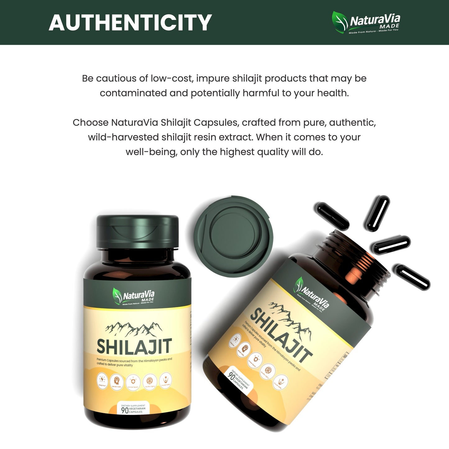 NaturaVia Made Shilajit Vitality Capsules
