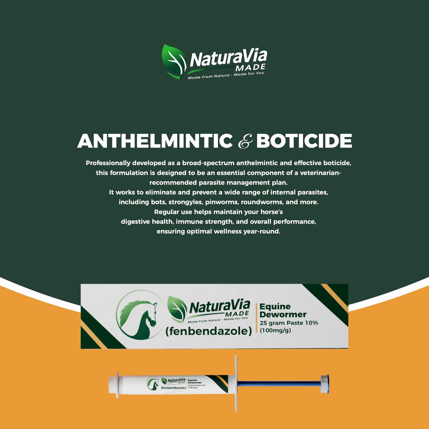 NaturaVia Made Ivermectin Horse Paste 1.87% (3-Pack)