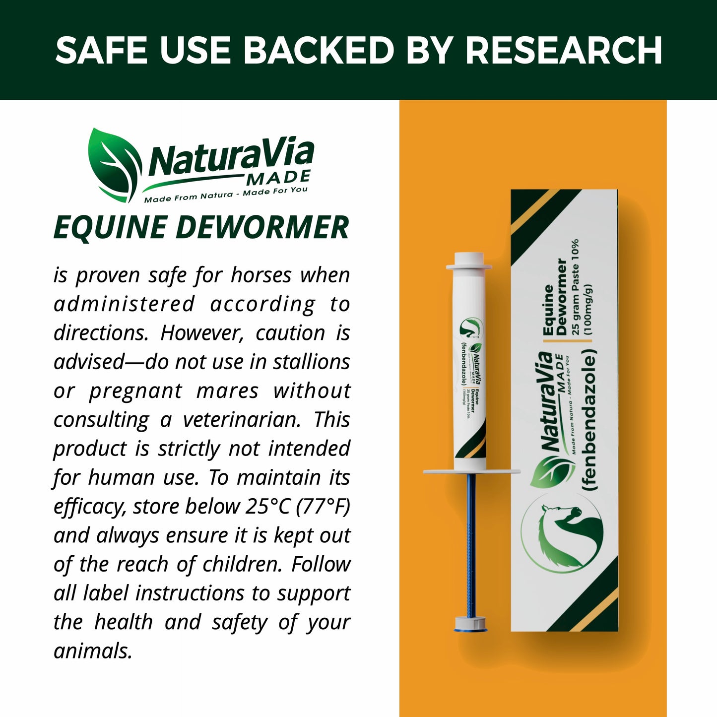 NaturaVia Fenbendazole Equine Dewormer (25gm)