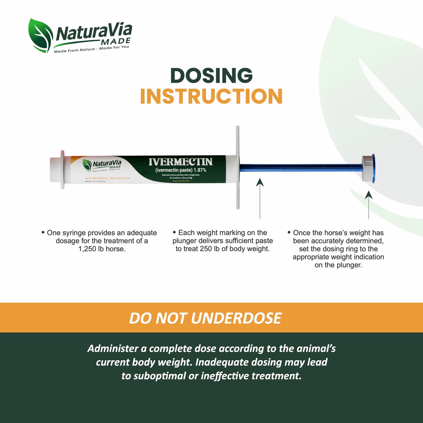 NaturaVia Made Ivermectin Horse Paste 1.87% (3-Pack)