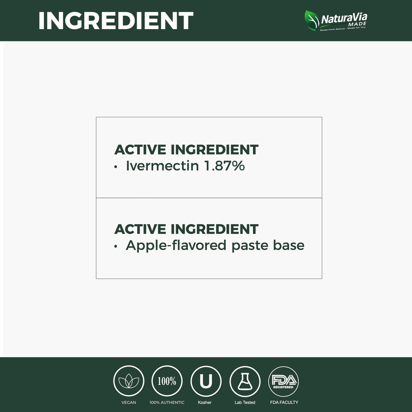 NaturaVia Made Ivermectin Horse Paste 1.87% (3-Pack)